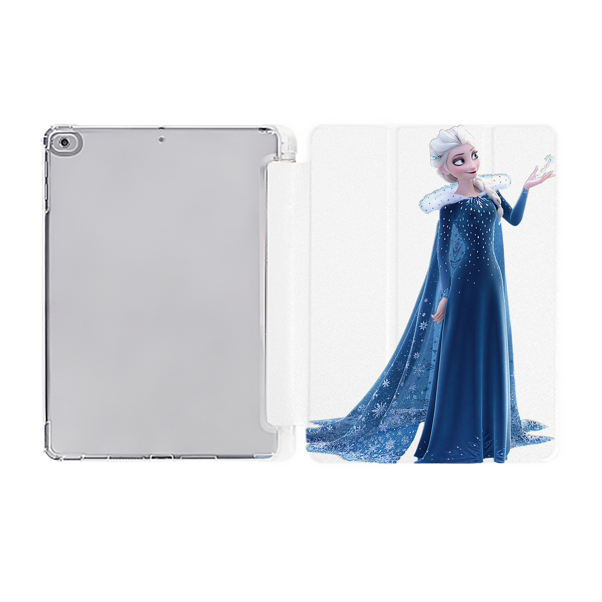 （画像用） アナと雪の女王 アンナ エルサ Frozen Anna Elsa IPad ケース ペン収納付き 三つ折りスタンド PUレザー×シリコン 対応機種9.5/10.5/10.9インチ